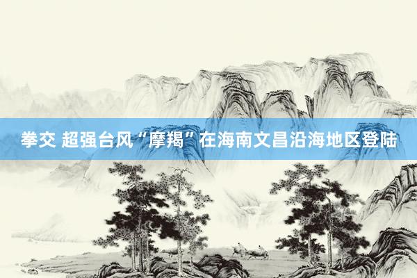 拳交 超强台风“摩羯”在海南文昌沿海地区登陆
