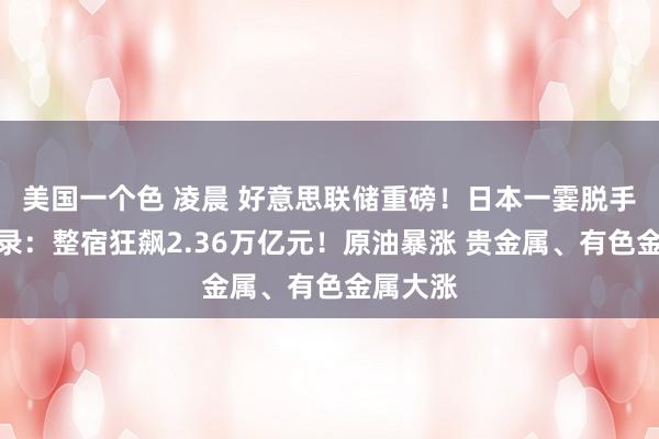 美国一个色 凌晨 好意思联储重磅！日本一霎脱手！新记录：整宿