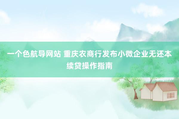 一个色航导网站 重庆农商行发布小微企业无还本续贷操作指南