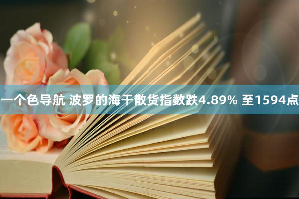 一个色导航 波罗的海干散货指数跌4.89% 至1594点
