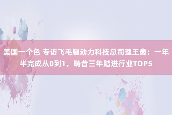 美国一个色 专访飞毛腿动力科技总司理王鑫：一年半完成从0到1，畴昔三年踏进行业TOP5