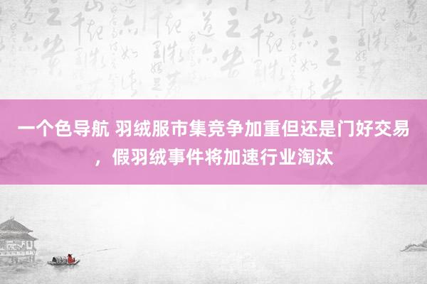 一个色导航 羽绒服市集竞争加重但还是门好交易，假羽绒事件将加速行业淘汰
