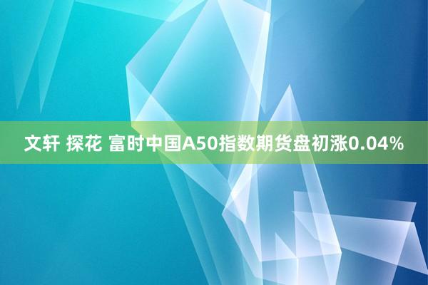 文轩 探花 富时中国A50指数期货盘初涨0.04%